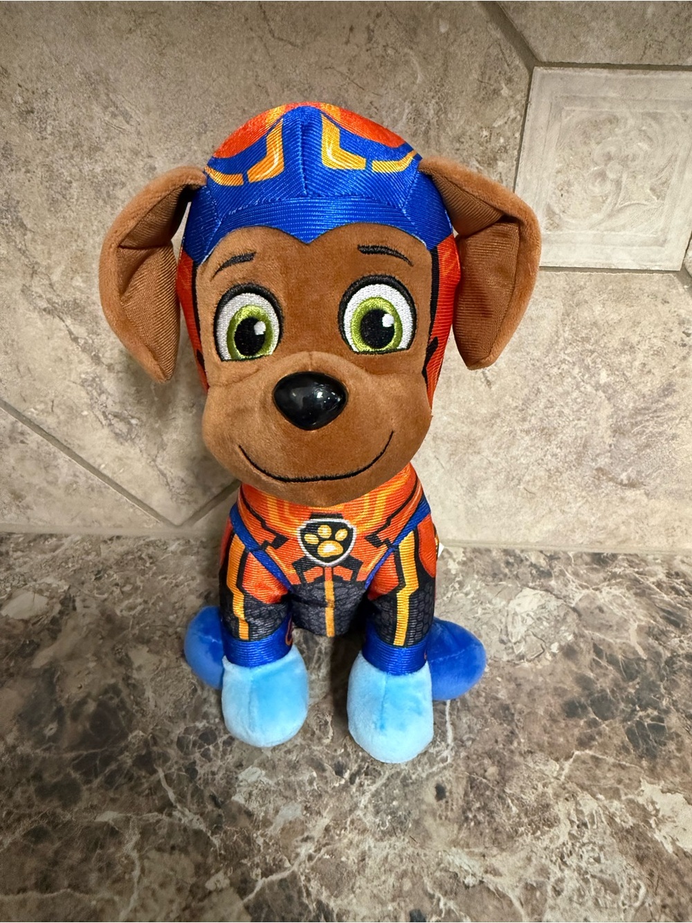Paw Patrol Brown, Blue & Orange Zuma Plush Toy